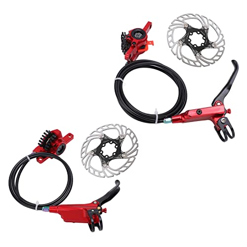 SWOQ Bremskühlscheibe, hydraulische Scheibenbremse mit konkaven Löchern für Fahrrad(rot)