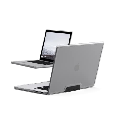 U by UAG [U] Lucent Case für Apple MacBook Pro 16 Zoll (2021) Hülle [Airsoft Ecken, Snap-On Installation, Freie Lüftungsschlitze, Sturzfest nach US-Militärstandard] Ice / schwarz (transparent)