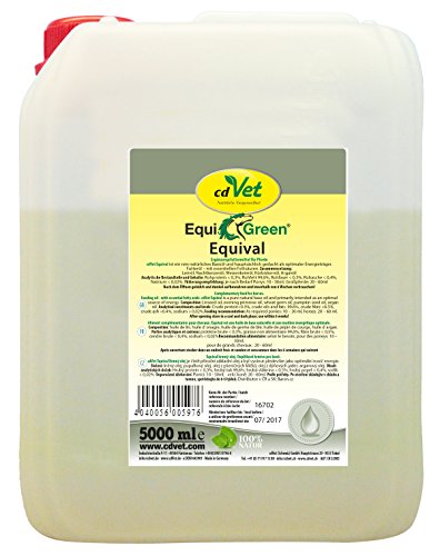 cdVet Naturprodukte EquiGreen Equival 5 Liter - Pferde - Versorgung mit essentiellen Fettsäuren - Energieträger - kaltgepresst -Nachtkerzenöl + Weizenkeimöl + Kürbiskernöl + Arganöl - Gesundheit -