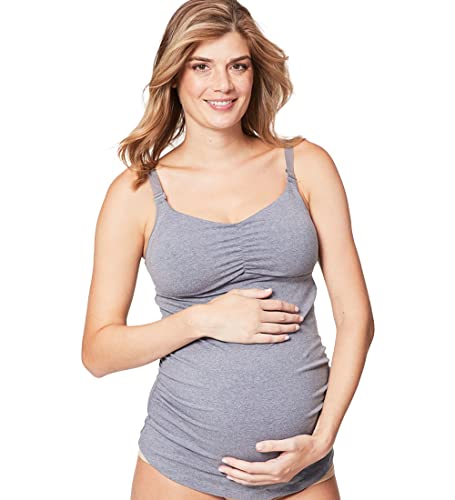 Cake Lingerie Damen Cake Maternity Women's Cotton Ice Cream Nursing Tank with Molded (for Us B-e Cups) Umstands-BH, Grau (Grey 59), 85E (Herstellergröße: X-Large)