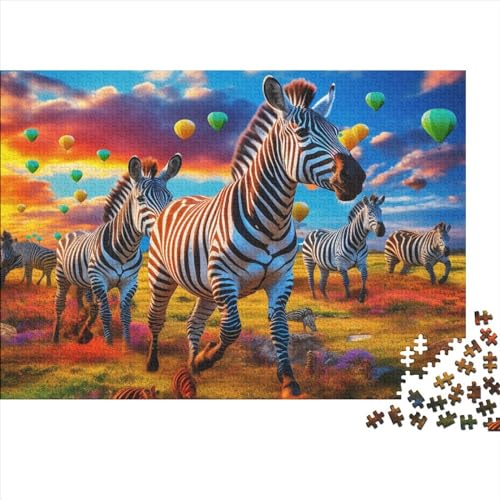 Zebra at Sunset Puzzles Für Erwachsene 1000 Puzzles Für Erwachsene 1000 Teile Puzzle 1000 Teile Ungelöstes Puzzle 1000pcs (75x50cm)