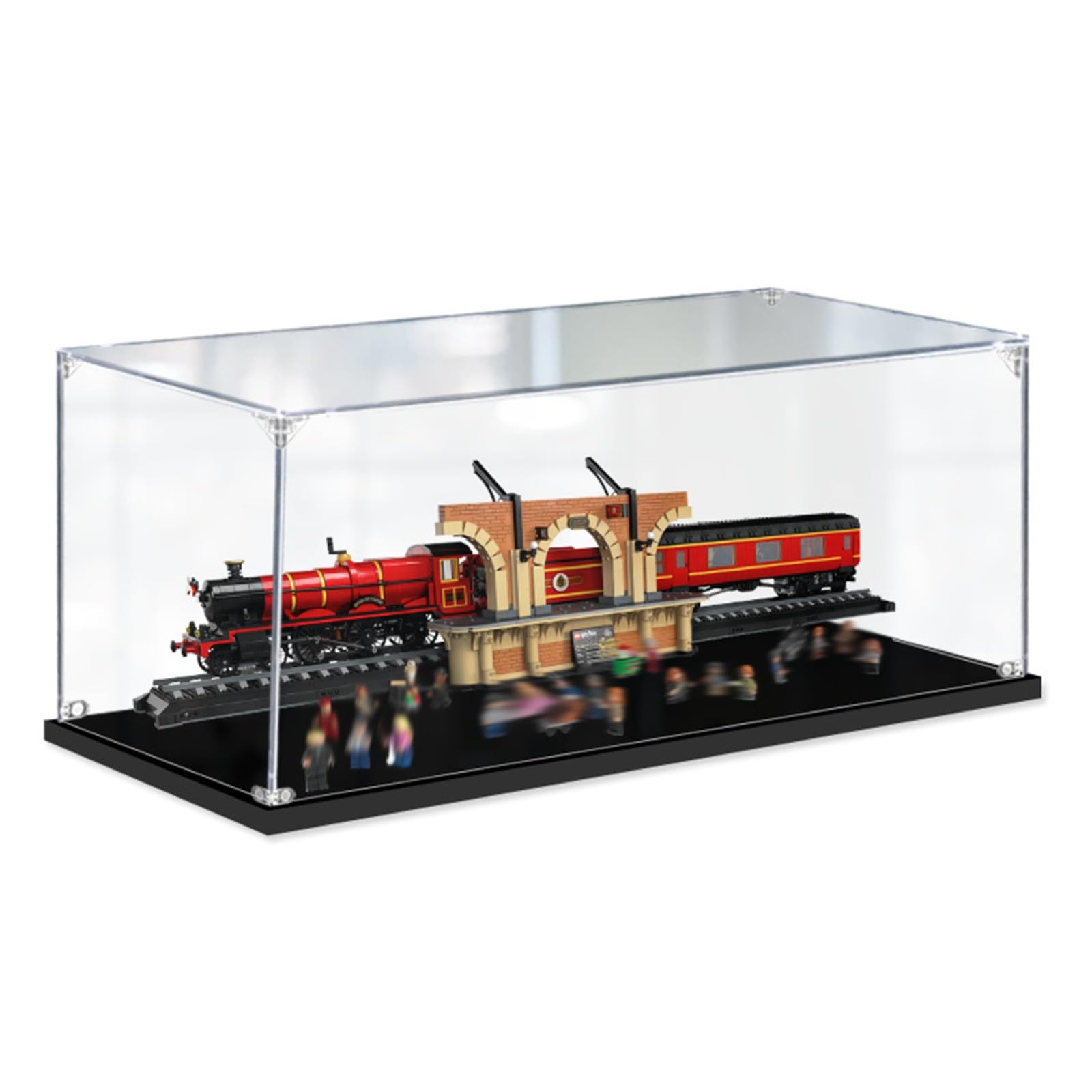 Acryl Vitrine Box Für Lego 76405 Hogwarts Express™, Acryl Vitrine, staubdichte Aufbewahrungsbox Präsentationsbox für Minifiguren Spielzeug Sammlung (120 * 25 * 30cm) 2mm