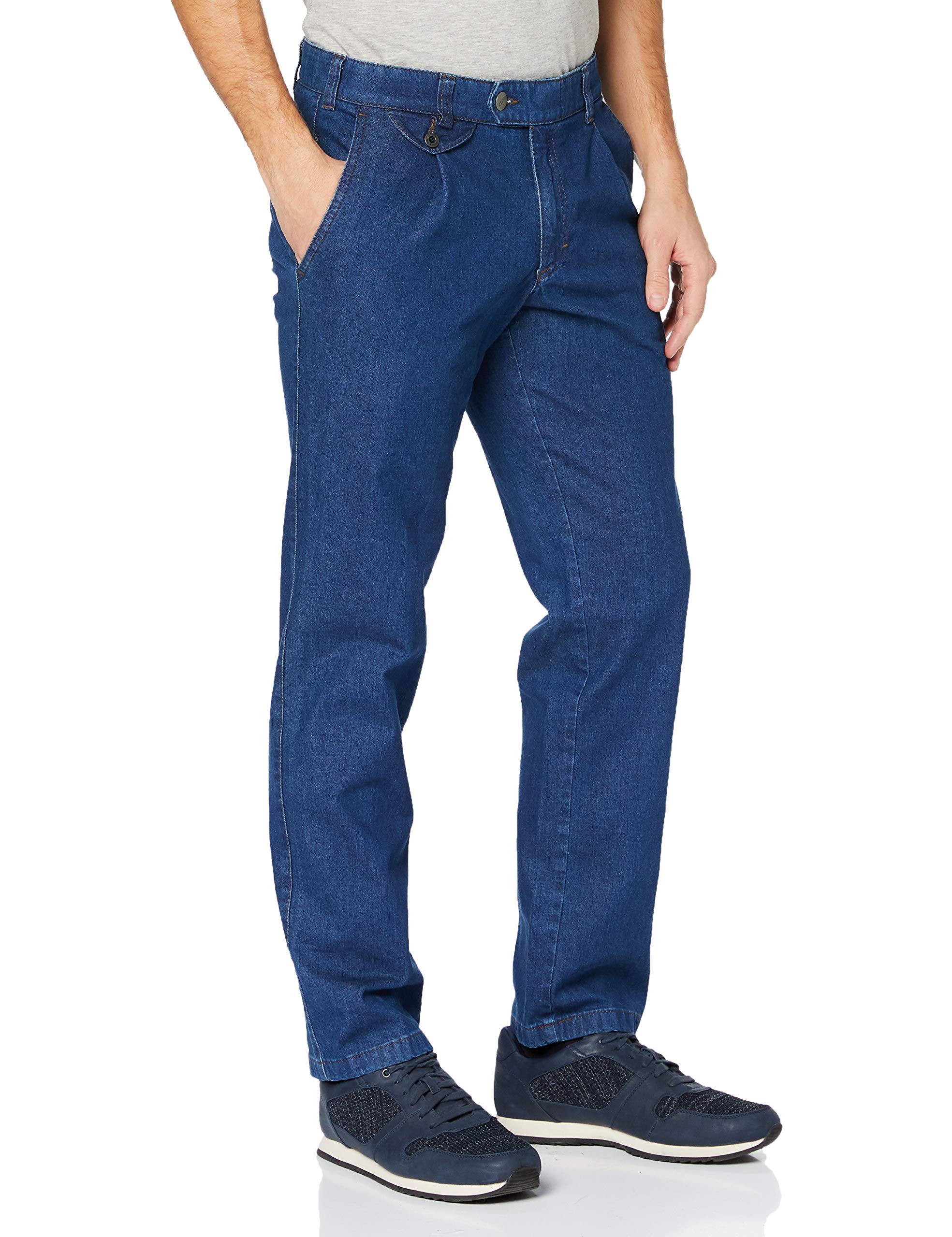 EUREX by BRAX Herren Ergo Cut Jeans Bundfalten-Hose Style Fred 321 Stretch, Blau 22, 27U
