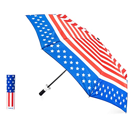 VINRELLA Weinflaschen-Regenschirm, Regenschirme für Regen, tragbarer und kompakter Regenschirm für Reisen, wasserdichter und winddichter Regenschirm, lustiges Geschenk, UV-Blocker – Americana