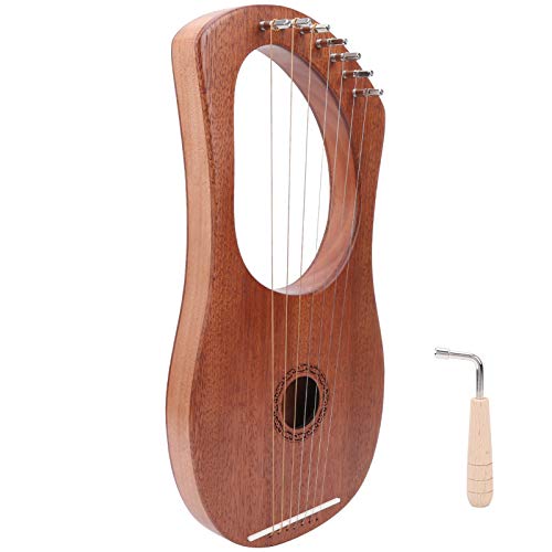 banapoy 7 Saiten Lyre Harfe, 7 Metalldrehschlüssel Musikinstrument, Geschenk Kinder für Freunde Kinder
