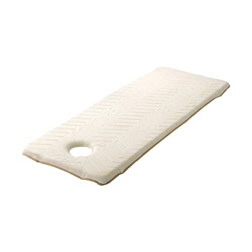 rutschfeste Massagetisch-Matratze Salon Memory Foam Matratzenauflage Für Peitschenbett Spa-Bettmatratze Mit Rundem Kopf Und Atemloch (Bett Nicht Inbegriffen),Beige,80x190cm