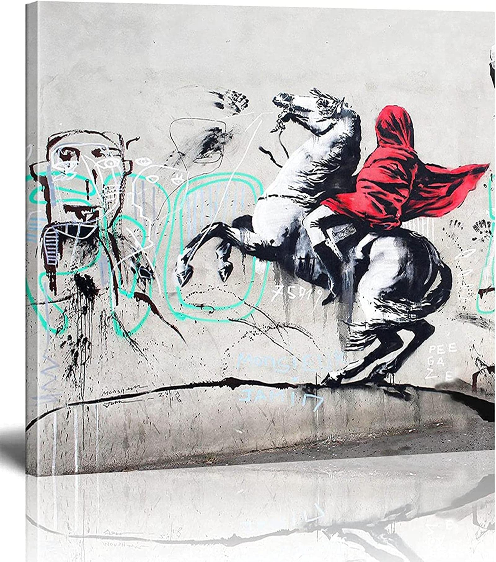 Banksy Bilder Leinwand-Bunte denkende Affenstraße Graffiti-Kunst-Leinwandbilder sind Druck auf Leinwand-Wand-Kunstdruck-Wohnzimmer-Wand-Dekor 30x30cm/12x12inch……