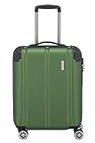 Travelite 4-Rad Handgepäck Koffer erfüllt IATA Bordgepäckmaß, Gepäck Serie CITY: Robuster Hartschalen Trolley mit kratzfester Oberfläche, 073047-80, 55 cm, 40 Liter, grün