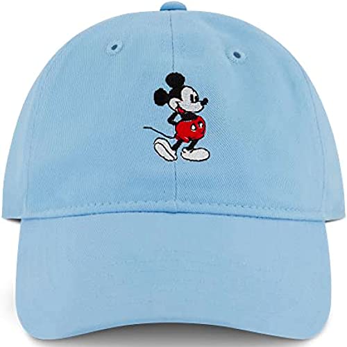 Concept One Unisex-Erwachsene Disney Mickey Mouse Baseball Hat, Washed Twill Cotton Adjustable Dad Cap Baseballkappe, Hellblau gewaschen, Einheitsgröße