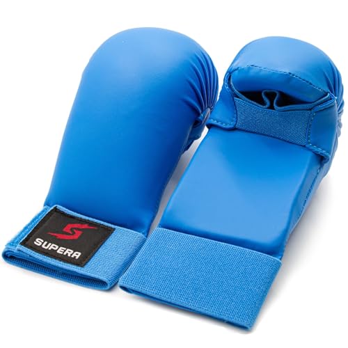 SUPERA Karate Handschuhe in rot und blau – Boxhandschuhe für Karate, Taekwondo, Ju Jutsu in verschiedenen Größen für Kinder und Erwachsene.