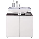 trendteam smart living - Waschbeckenunterschrank Unterschrank - Badezimmer - Tetis - Aufbaumaß (BxHxT) 72 x 63 x 35 cm - Farbe Graphit mit Weiß Hochglanz - 133030103