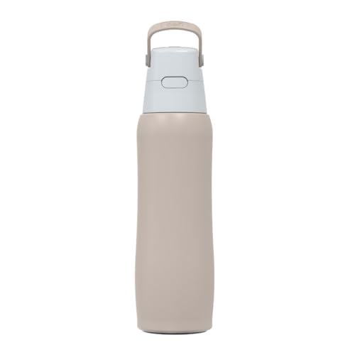 DAFI Solid Steel Trinkflasche mit Filter, 800ml | Cappucino | Wasserflasche mit Strohhalm aus Edelstahl | BPA-frei, Wasserfilterflasche hergestellt in der EU | Water Bottle, Wasserfilter Flasche
