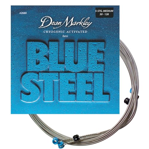 Dean Markley 2680 Blue Steel 5 Saiten für Bassgitarren, Stärke MED .050-.128