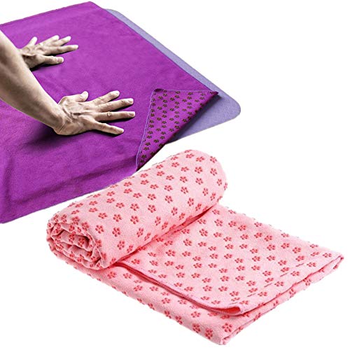 PLUS PO Yoga Handtuch rutschfest Yogatuch Fitness Mat Handtuch Yogatücher für heißes Yoga Mat Handtuch Yoga Handtücher Matte Handtuch für die Übung pink,-