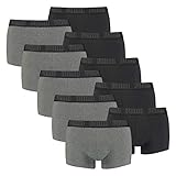 PUMA Herren Shortboxer Unterhosen Trunks 100000884 10er Pack, Wäschegröße:XL, Artikel:-008 Dark Grey Melange/Black