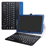 MediaPad T5 10 Bluetooth Keyboard hülle,LiuShan Abnehmbare Bluetooth Tastatur (QWERTY, englisches Layout) hülle mit Ständer für 10.0" Huawei MediaPad T5 2018 Android Tablet,Blau