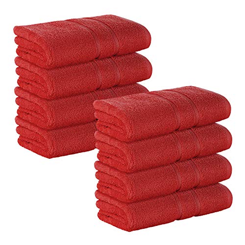 8 Stück Premium Frottee Handtücher 50x100 cm in rot von StickandShine in 500g/m² aus 100% Baumwolle
