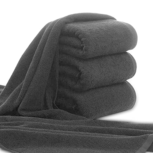 ARLI Handtuch 100% Baumwolle anthrazit 8 Handtücher Set Serie aus hochwertigem Rohstoff Frottier klassischer Design elegant schlicht modern praktisch mit Handtuchaufhänger grau 8 Stück