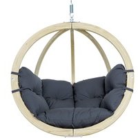 AMAZONAS Hängesessel in edlem Design Globo Chair Anthracite aus FSC Fichtenholz wetterfest bis 120 kg in Dunkelgrau