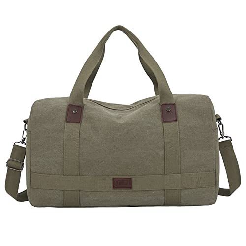 SUICRA Reisetasche Leisure Travel Portable Duffel Bags Large Capacity Canvas Travel Tote Cross-Body Classic Handbag Men Messenge (Color : Army Green)