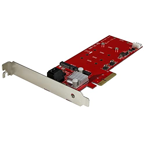 StarTech.com 2x M.2 NGFF SSD RAID Karte plus 2x SATA III Ports, PCIe, 2-fach M.2 RAID Controllerkarte plus zwei SATA Anschlüsse
