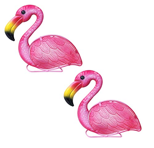 G&S Set mit 2 Teelichthaltern Flamingo, Metall und Glas, Länge 28 cm