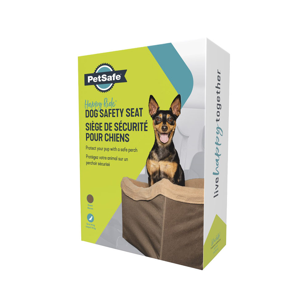 PetSafe PTV17-16911 Happy Ride Sicherheitssitz für Hunde - Haustiersitz für Autos, LKW und SUVs - Mit Sicherheitshaltegurt braun, 4330 g