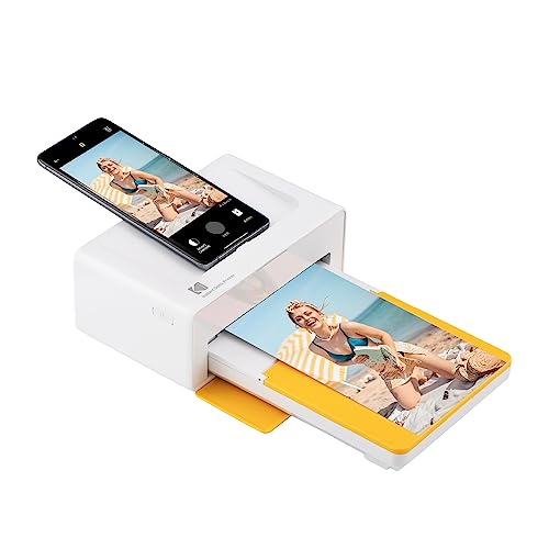 Kodak PD460 Dock Plus, 4x6" fotodrucker, Kompatibel mit allen Bluetooth- und Smartphone, Tintenpatronen und Fotopapier, Weiß