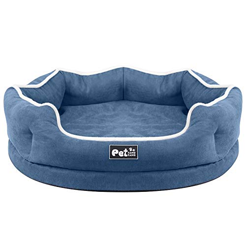 NGHSDO Hundebett Hundebett Winter-Memory-Foam-wasserdichte Hundehaus for Welpen Große abnehmbare Abdeckung Haustier-Bett-Soft-Hunde Lounge Sofa Kennel Wärmen (Color : Blue, Size : M 70cmX60cmX20cm)