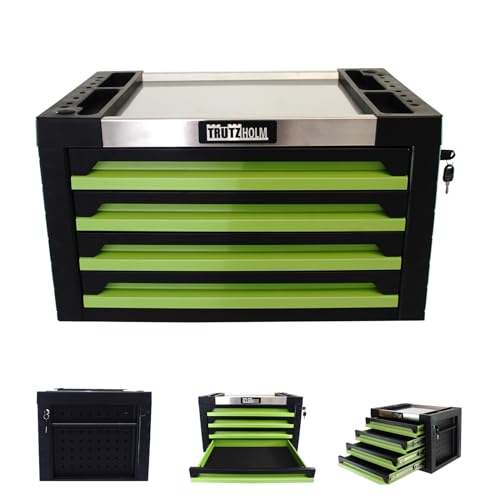 TRUTZHOLM® Werkzeugkiste Werkstattwagen Aufsatz Box Koffer Werkzeugkasten 4 Schubladen leer