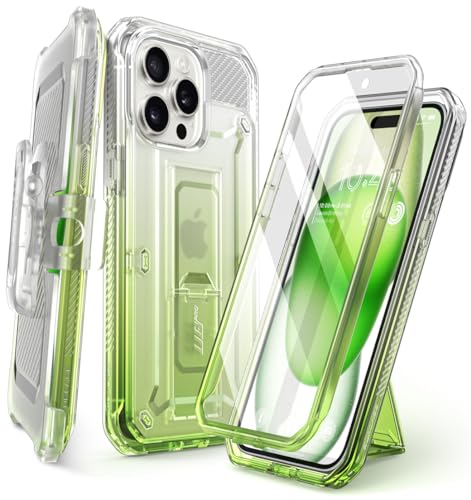 SupCase Outdoor Hülle für iPhone 15 Pro Max (6.7") Handyhülle 360 Grad Case Bumper Schutzhülle Cover [Unicorn Beetle Pro] mit Displayschutz 2023 Ausgabe, Grün