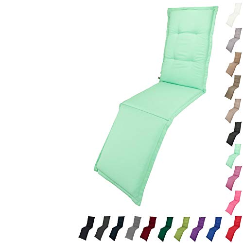 KOPU® Deckchair Auflage Prisma Aquamarine | Auflagen für Liegestuhl | Blau Garten Kissen 200 x 50 cm | 19 Einfache Farben | Robuster Schaumstoff für zusätzlichen Komfort