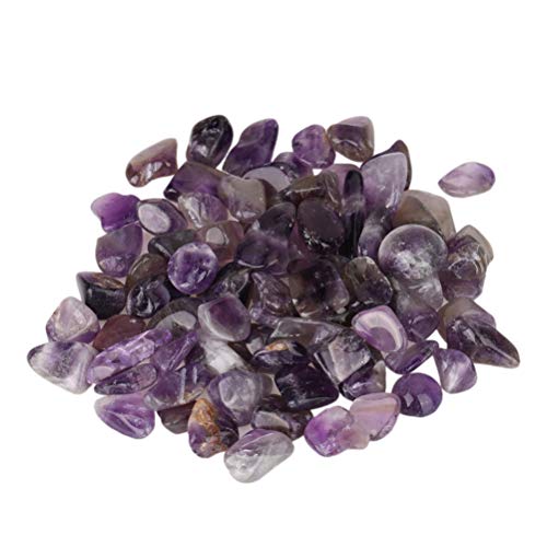 POPETPOP 4 Packungen natürlicher Amethyst-Stein für Aquarien, Kristallkies für Aquarien, Trommelsteine, Dekoration