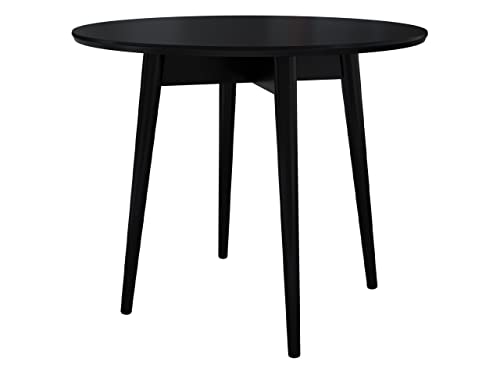 Esszimmertisch Sofilia, Runder Tisch für Küche, Esstisch, Kaffeetisch, Modern Küchentisch, Tisch für Esszimmer, Buchenholz (schwarz, Modell Ø 100 cm)
