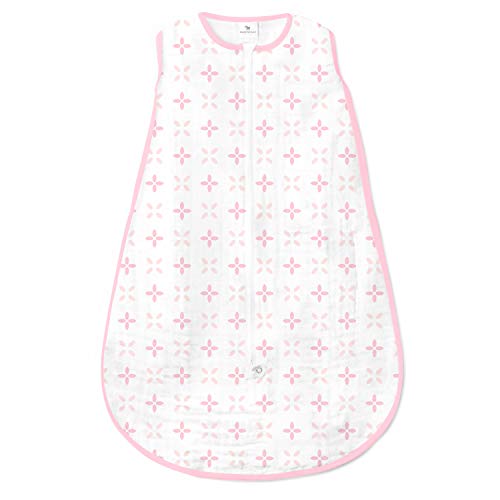 Amazing Baby Musselin-Schlafsack, Springfield, rosa, klein, tragbare Decke mit 2-Wege-Reißverschluss