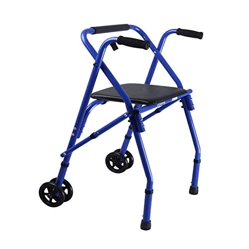 Rollator kann gefaltet werden, tragbarer und tragbarer Trolley, Reise-Einkaufswagen, Aluminiumlegierung, maximale Tragfähigkeit 95 kg