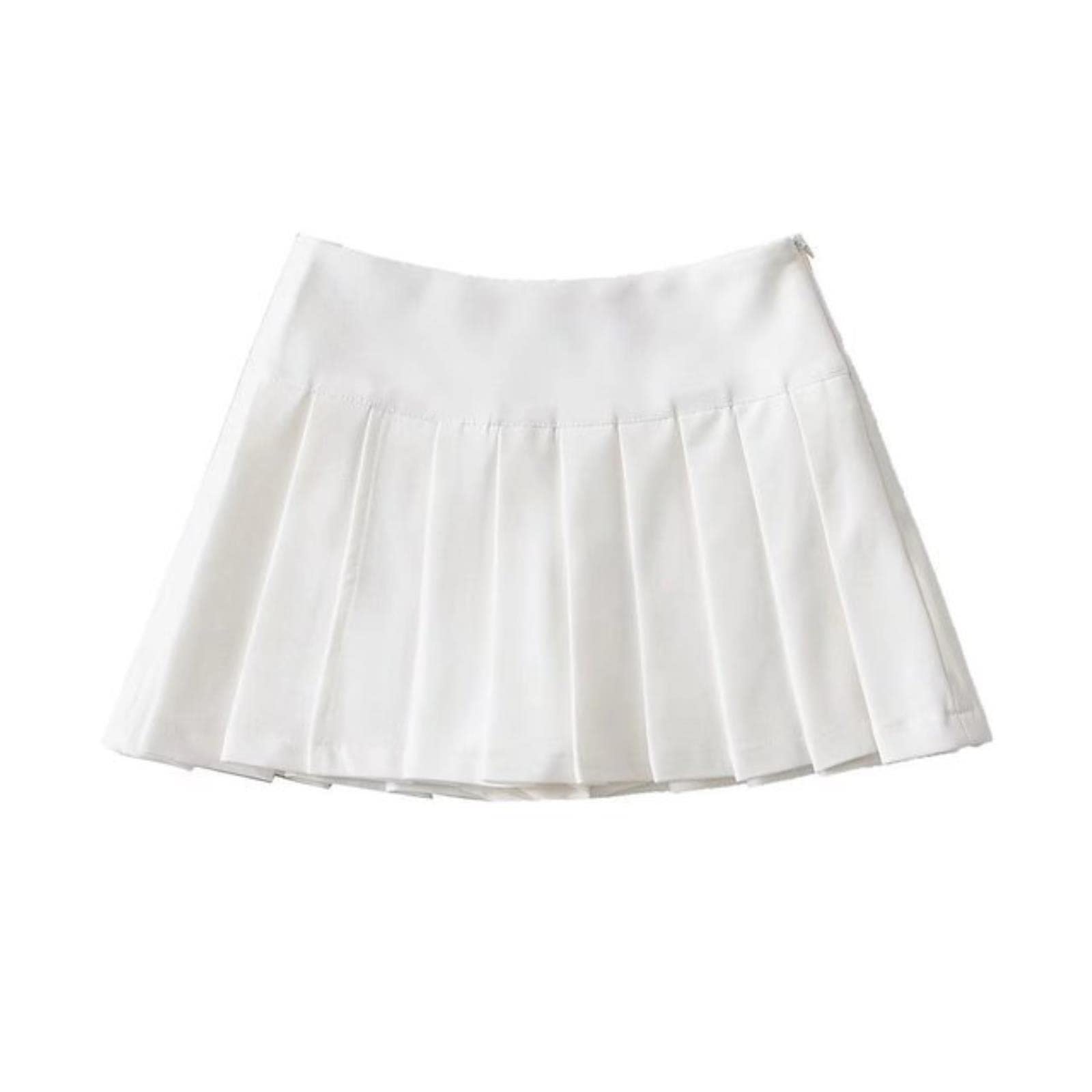 HUANLE 2022 Sommer Hohe Taille Röcke Damen Sexy Miniröcke Vintage Kleidung Faltenrock Koreanische Mode Tennisröcke Kurz-Weiß,M