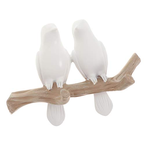 joyMerit Wandhaken Weiße Vögel Türhakenleiste Garderobenleiste Hakenleiste Türhaken Kleiderhaken Wanddeko, aus Harz - 2 Vögel