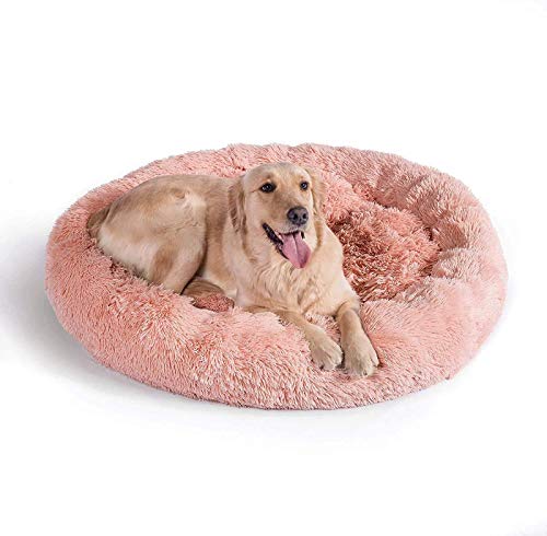 Haustierbett mit kuscheligem Plüsch, Deluxe Donut Cuddler Hundebett, Hundekissen Katzenbett Hundehöhle Hundesofa für Große Hunde und Katzen