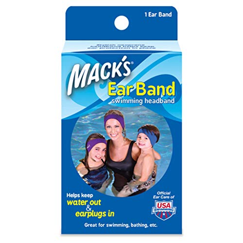 Mack's Ear Band Swimming Headband, Blue/ Purple (Pack of 2) by Macks