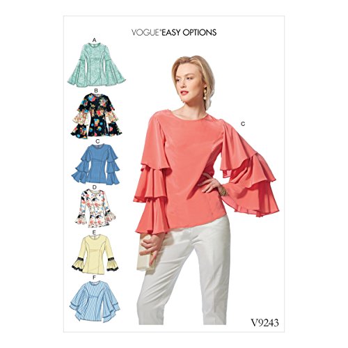 Vogue Muster Damentops, mehrfarbig, Größen 6–14