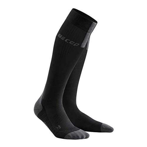 CEP - Run Socks 3.0 für Damen | Kompressionsstrumpf mit präzisem Druckverlauf in schwarz/grau | Größe II