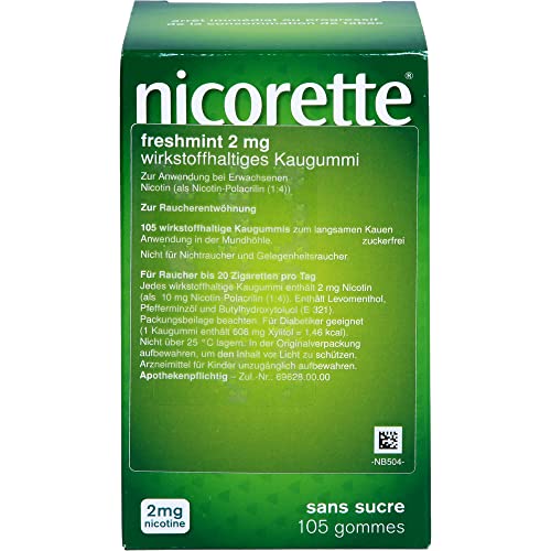 nicorette 2 mg freshmint, 105 St. Kaugummi