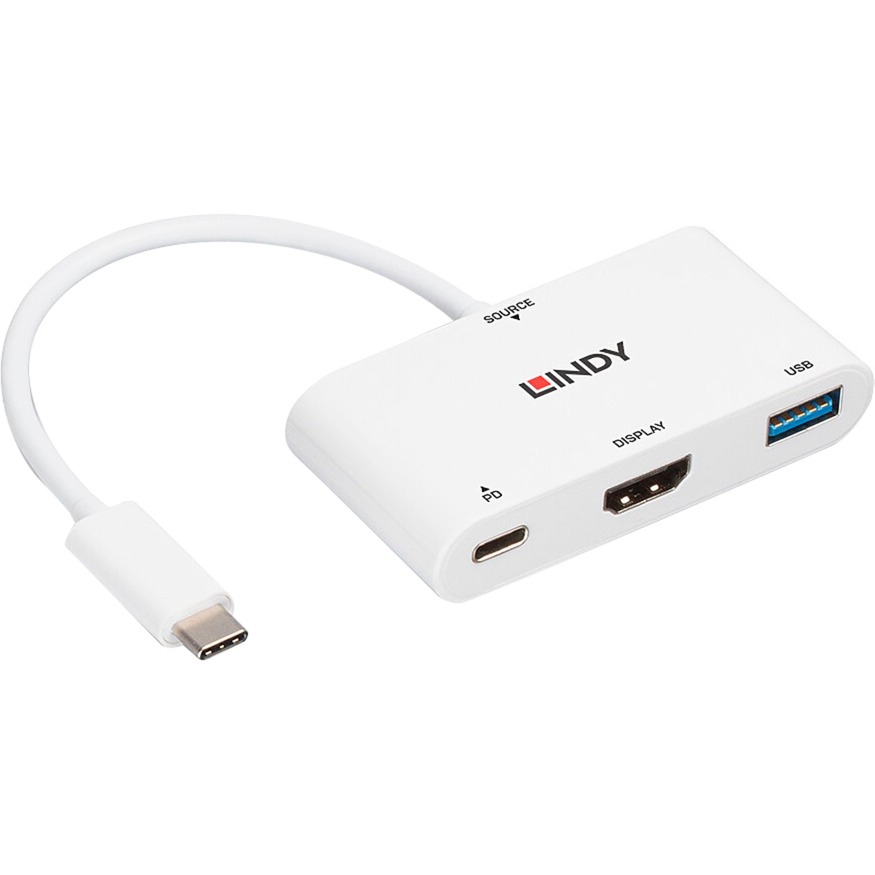 Lindy USB 3.1 Typ C auf HDMI Konverter mit USB Typ A Port und Power Delivery