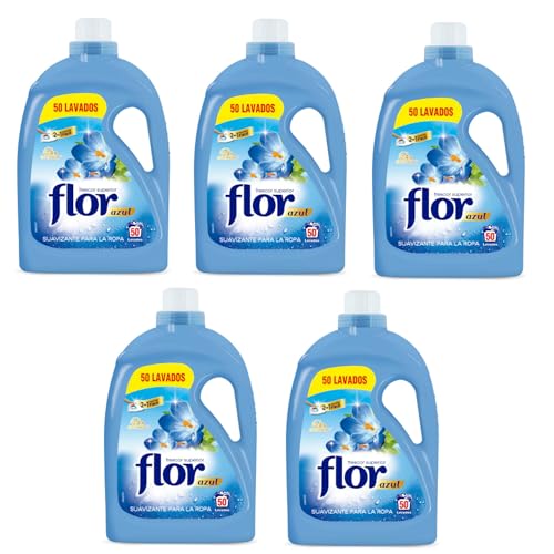 Flor Weichspüler für normale Kleidung, Duft, Blau, 250 Dosen (5 Flaschen x 50 Dosen)