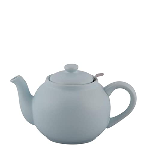 PLINT Simple & Stylish Ceramic Teapot, Globe Teapot with Stainless Steel Strainer, Ceramic Teapot for 6-8 Cups, 1500ml Ceramic Teapot, Flowering Tea Pot, TeaPot for Blooming Tea, Ice Color