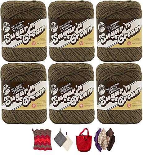 LILY LSC0008 Sugar 'n Cream Supersize-Pack of 6 Each Warm Brown, 113g per ball, one size, 516 Meter