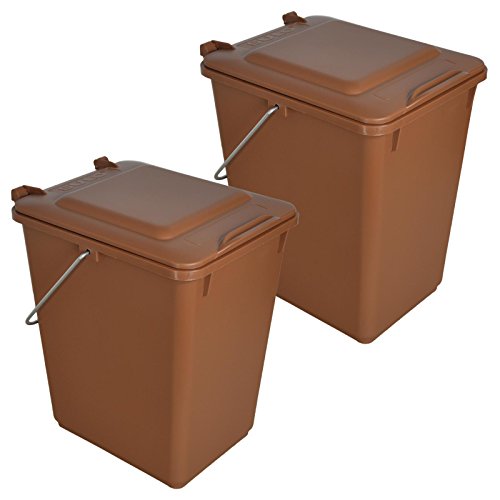 Sulo 2 x Bio Boy Müllbehälter für Küche und Garten 10 Liter im Set braun BIOABFALL