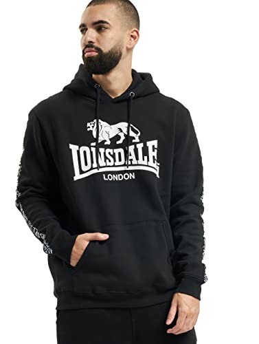 Lonsdale Mens Sleeve Hooded Sweatshirt, Black, Extra Large