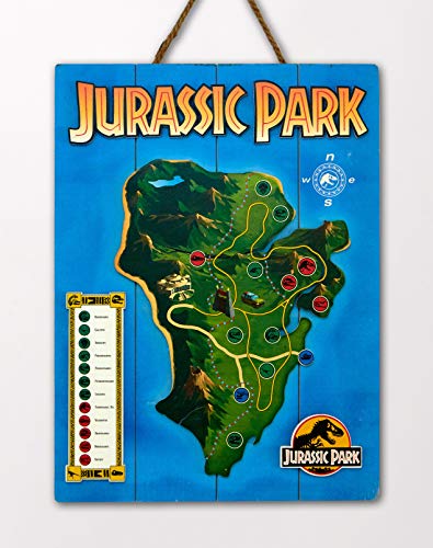 Doctor Collector DCJP16 Jurassic Park Isla Nublar Map WoodArts 3D-Druck